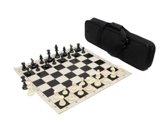 A nifty roll-up chess set.