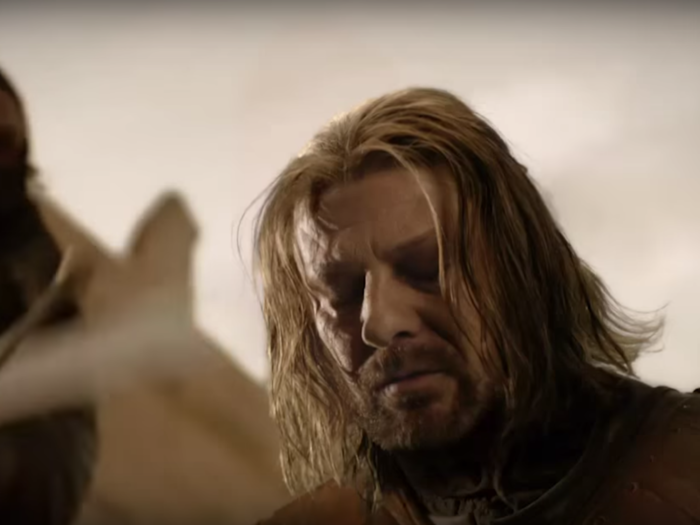 Then we cut to Ned Stark as his head is cut off in season one. The trailer seems to want to remind viewers of all the death and destruction from previous seasons with a big focus on the Starks.