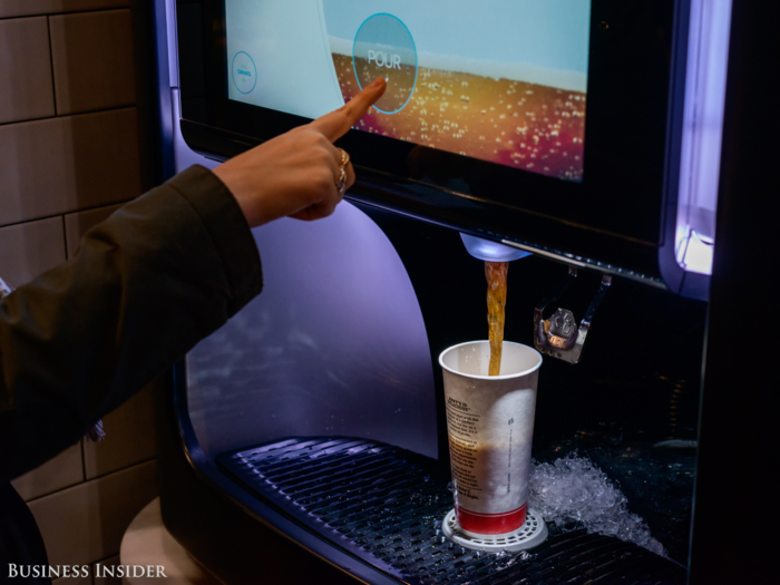 Another major addition in new and redesigned locations is the Pepsi "Spire" machine — a customizable soda machine that serves as Pepsi