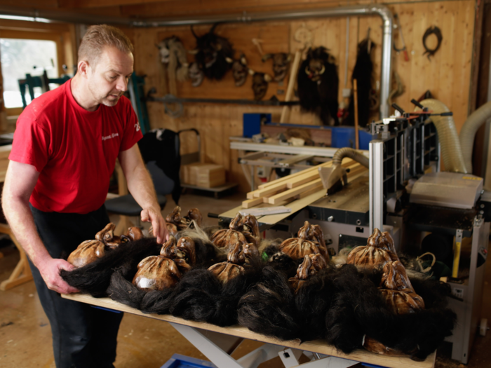 Anyone can dress up as the Krampus. The wooden masks they wear are typically handmade, intricate, and absolutely terrifying.