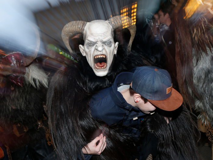 Parents threaten their kids with Krampus all year long, arranging for him to show up in their homes should their threats go unheeded.