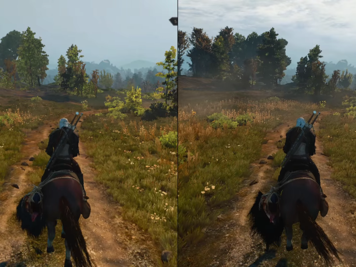 The grass, shadows, and lighting are all more detailed and realistic on PC than on PS4 here.