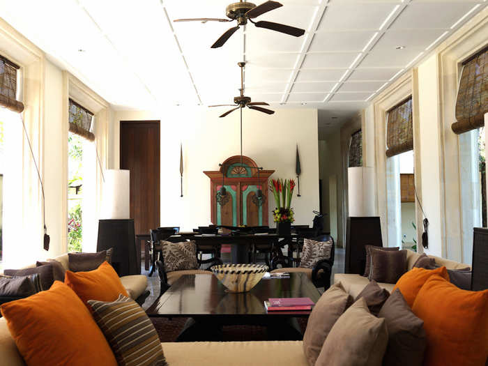 The beach beckons, but the villas are indulgent enough to warrant an afternoon in with a good book. Guests can reserve either the Villas or Residence Villas (which are essentially grand homes fitting for families or groups of friends). Pictured above is the living room of a three-bedroom garden villas