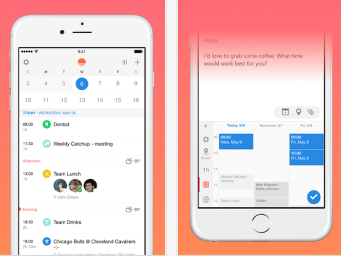 Set up appointments easily with Sunrise Calendar.