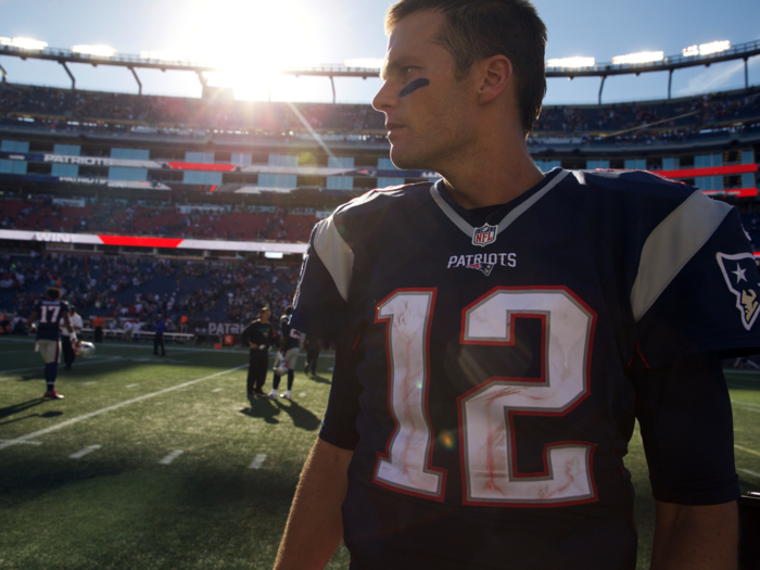 Here is Brady after the game against the Jacksonville Jaguars.