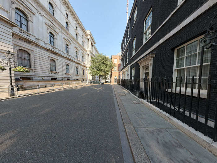 The iconic black bricks are actually yellow underneath. They were blackened by London smog in the 19th century and then painted black during the 1960s since people had become used to seeing them that way.