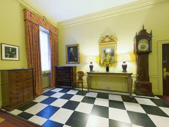 The black-and-white chequerboard floor was added during Lord North