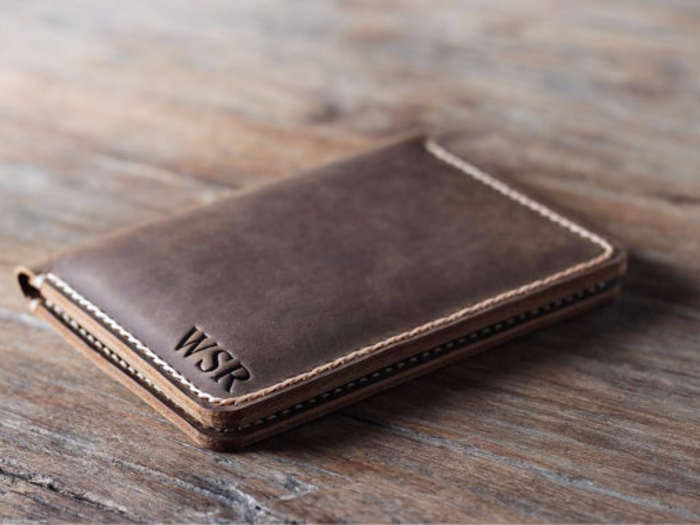 Travel in style with a leather passport case.