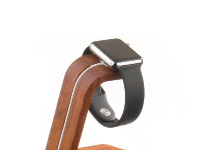 Keep things classy with a wooden Apple Watch charging stand.