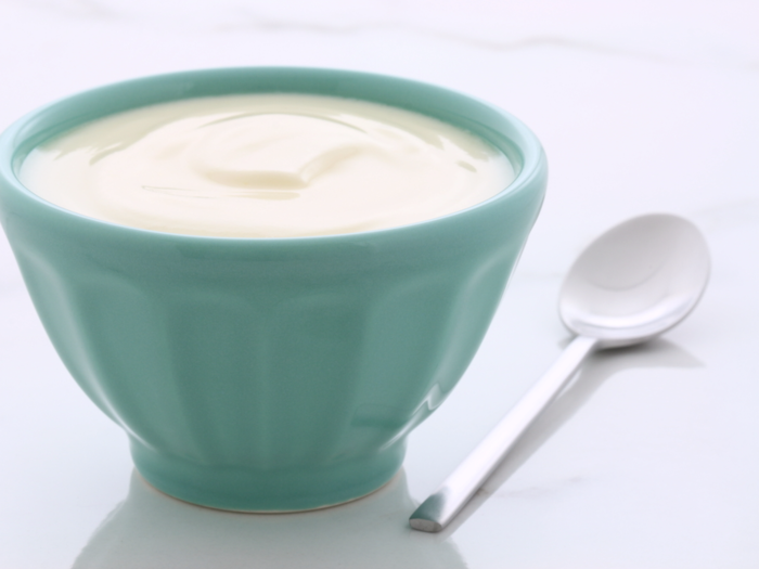 Full fat plain yogurt — unhealthy, too high in fat.