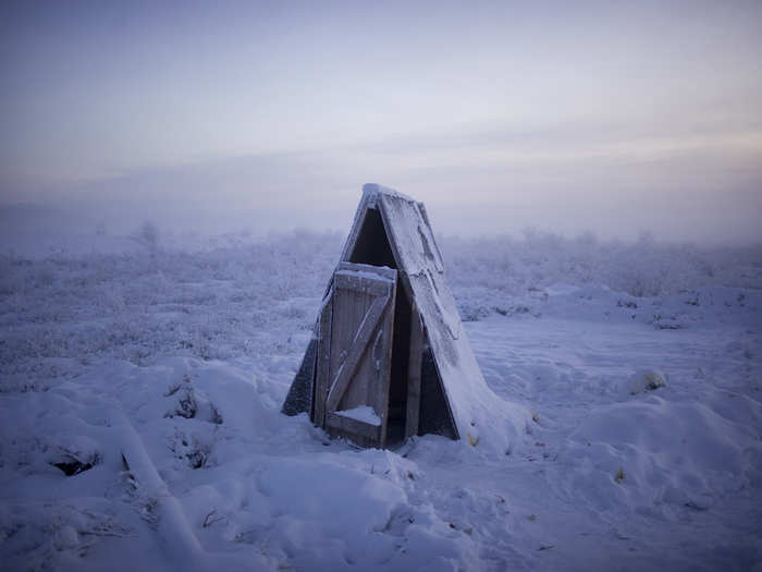 The completely frozen ground in the area makes it impossible to run water pipes into the village