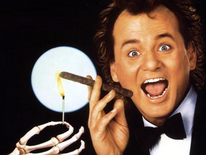 Bill Murray is his vintage wickedly sarcastic self in "Scrooged," a 1980s retelling of “A Christmas Carol” with Murray playing a TV executive who