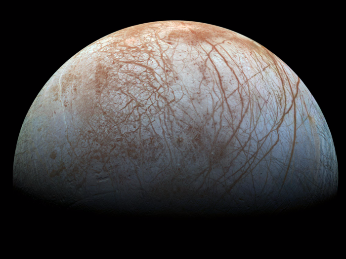 3. Europa harbors about twice as much water as there is on Earth.