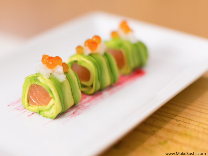 The most impressive part of this Alaskan salmon avocado roll? The fact that there