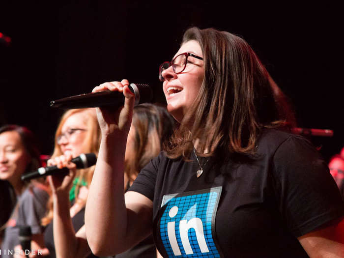 A member from each group sang a solo. This LinkedIn employee stole the show.