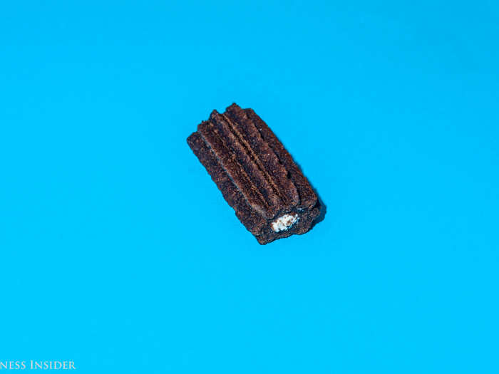 Churros are typically hollow, but these three-inch treats have a white cream filling, enveloped in a soft Oreo biscuit.