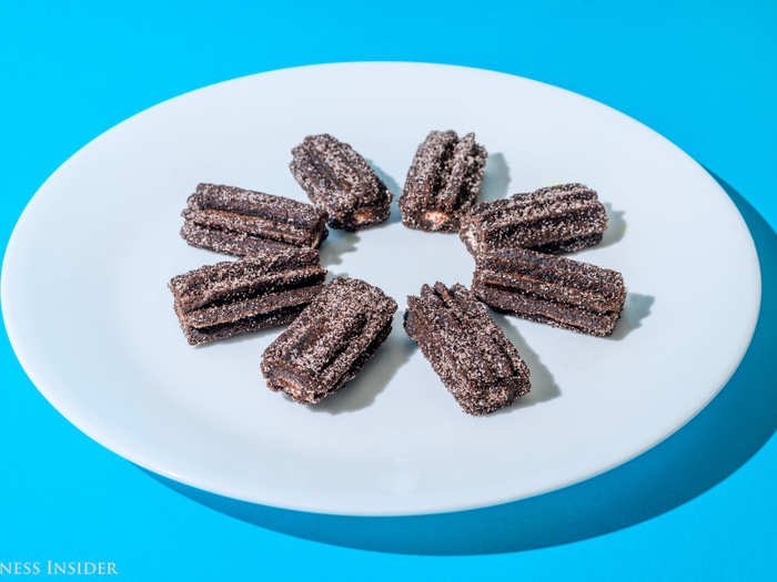 The Oreo churro is surprisingly tasty when heated correctly. After being on the frying pan, it