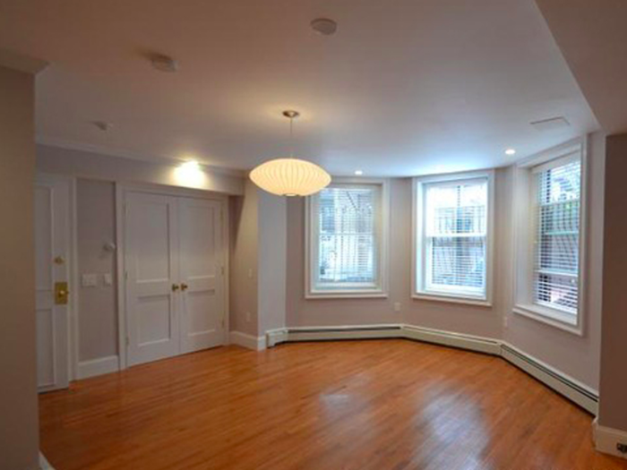 3. BOSTON, MASSACHUSETTS: You can get this garden level one-bedroom for just under $2,400 a month, including the cost of air conditioning, heat, and water.