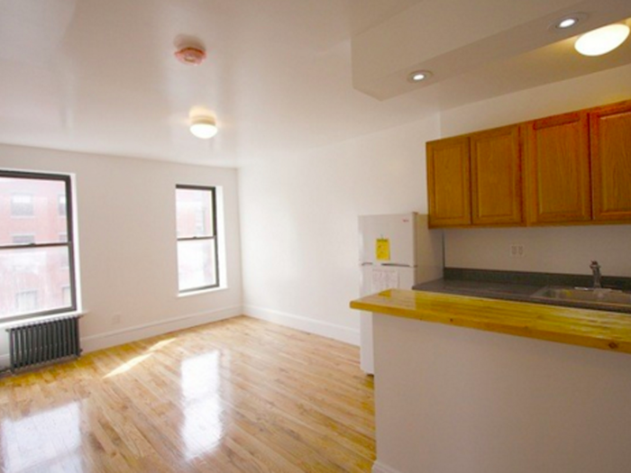 2. NEW YORK, NEW YORK: In the second-most expensive rental market in the country, you can get this laundry-less, dishwasher-less one-bedroom for $3,200 a month.