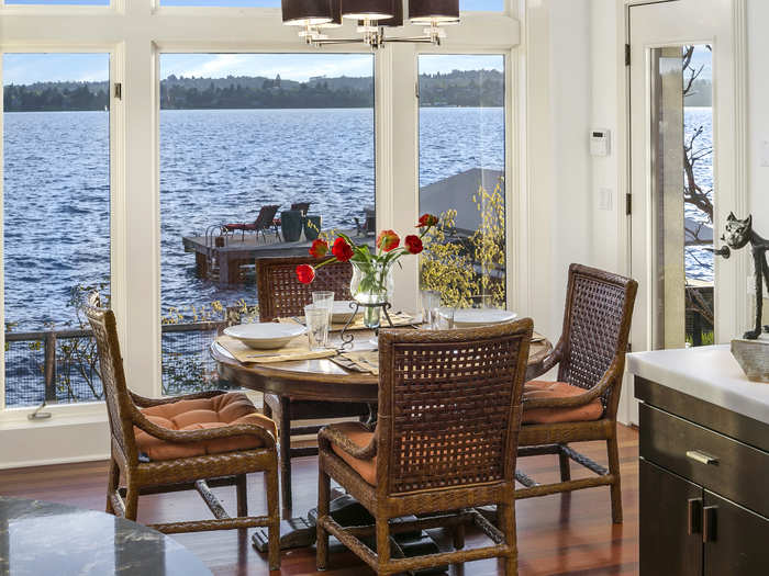 The breakfast nook puts you so close to the water, you would swear you were on it.