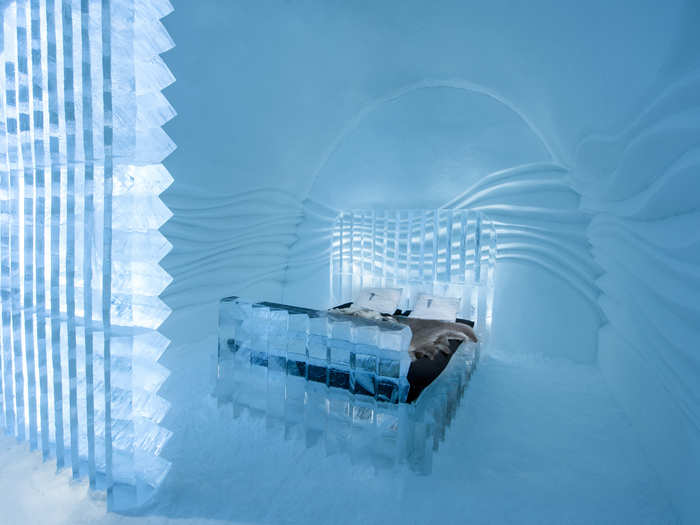 The harsh edges of this room were inspired by ice