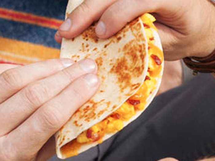 Taco Bell — AM Grilled Taco, hold the bacon — 200 calories