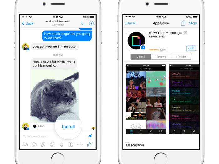 Use other apps in Messenger for sending stuff like GIFs.