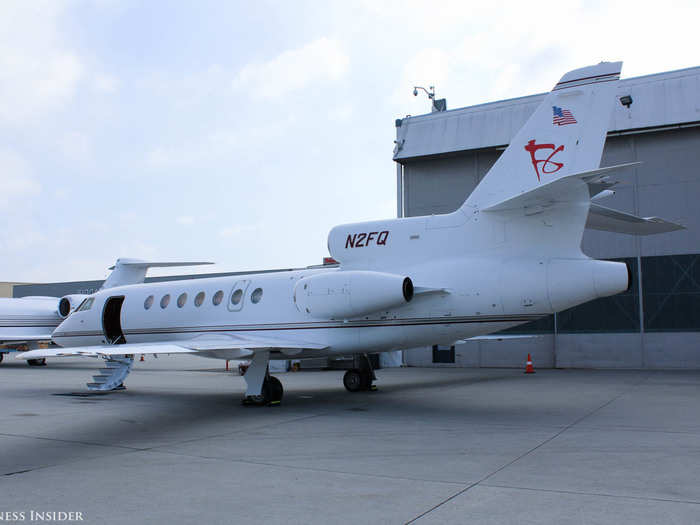 The jet has the Friedmutter Group logo emblazoned on its tail.