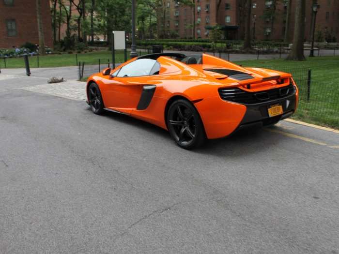 Although our test car was equipped with a very cool retractable roof, the 650S can also be purchased ...