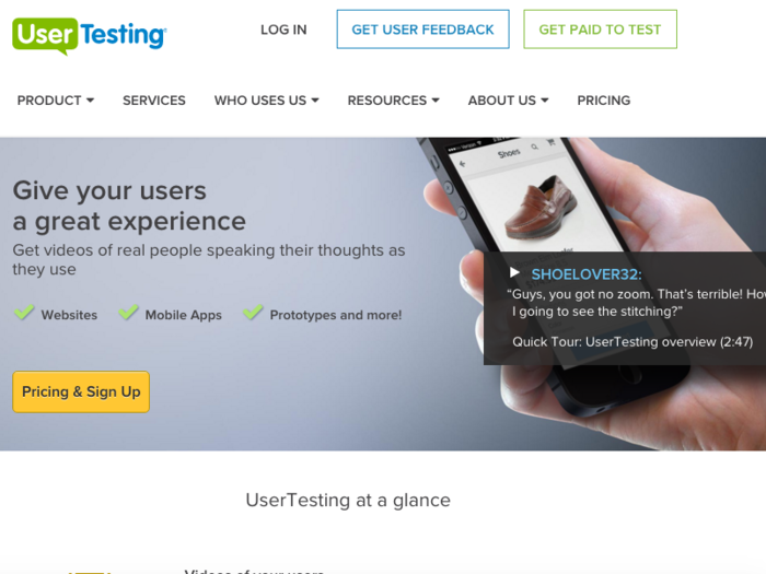 UserTesting: have real users tell you what they think about your app