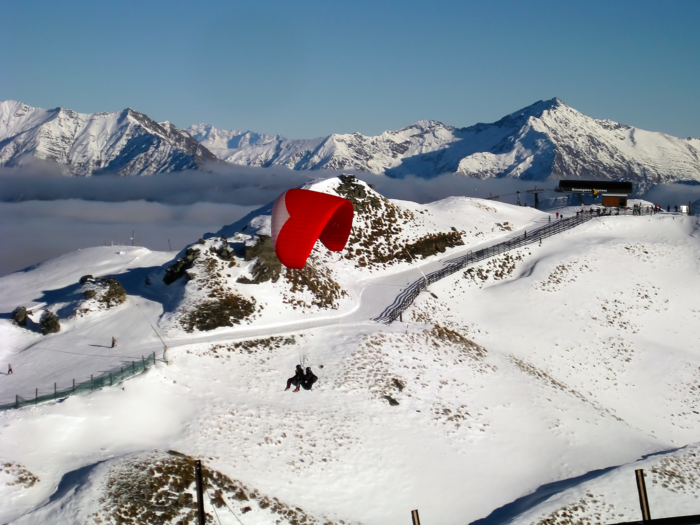 Get your adrenaline fix at the 5,410-foot Coronet Peak in Otago, New Zealand, just outside of Queenstown.