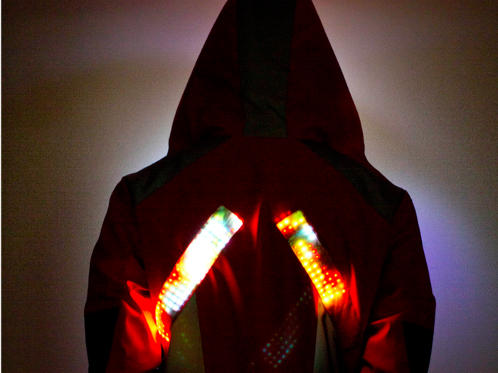 UK airline easyJet teamed up with clothing company CuteCircuit to create uniforms embedded with sensors and LED lights. The LEDs are embedded on jacket lapels for crew members and relay information like the flight number and destination.