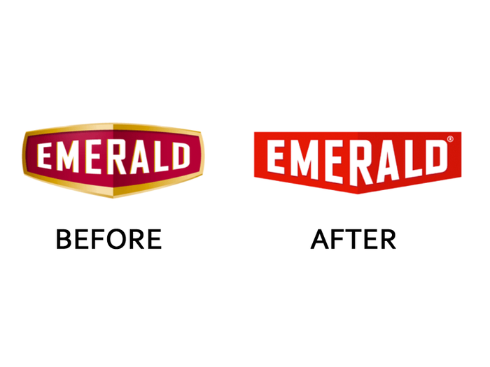 6. Emerald Nuts worked with the agency Girvin to replace its previously old-fashioned logo with a sleek, modern update.