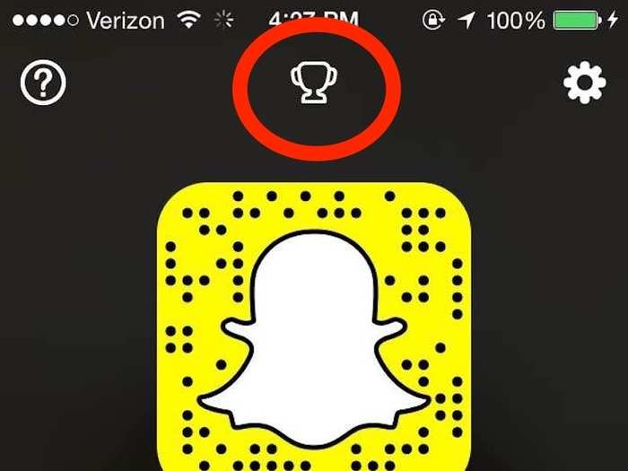 Tap on the trophy icon at the top of your profile ...