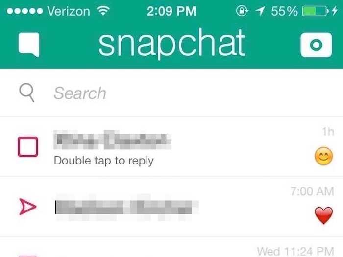 This is what your recently sent and received Snapchat page looks like.