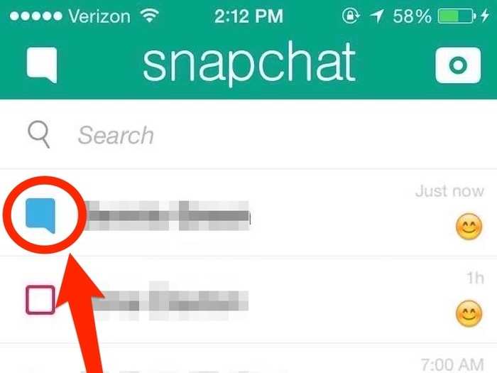 Press the speech bubble in the upper-left corner to enable Snapchat