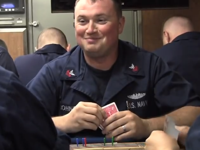 Sailors are also provided with cards and board games to both foster camaraderie and help pass the time.