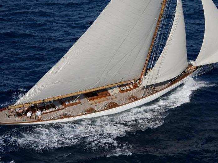 Below deck are two suites with a "generous mahogany and quilted leather interior" ...