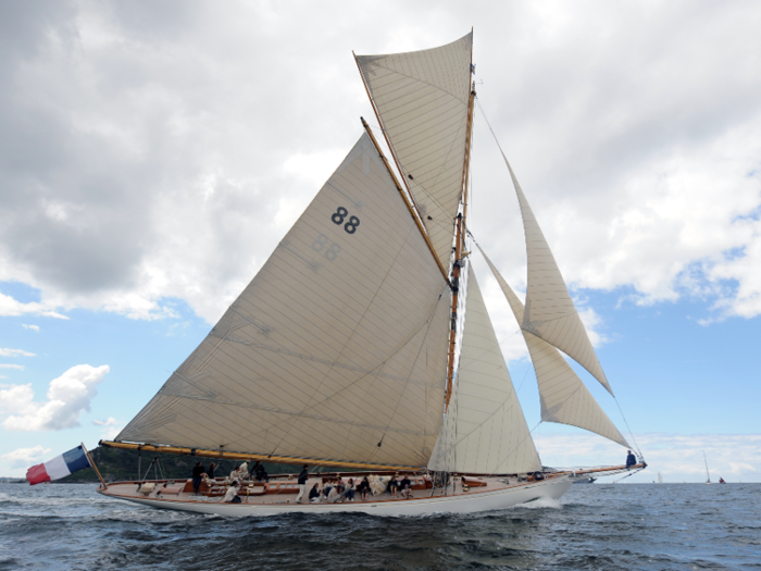 It currently sails along the French Riviera from Saint-Tropez, where it regularly races.