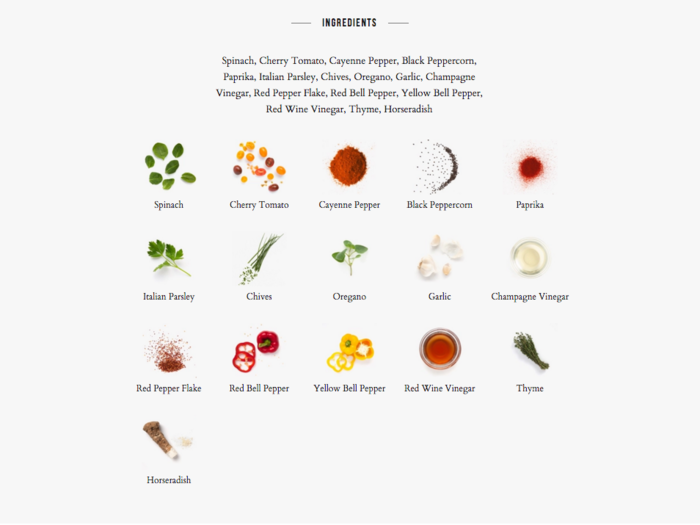 The full ingredients list of each option is specified, too, which picky eaters and people with allergies should love. There are no surprises about which unsavory herbs or unexpected vegetables will be included in the meal.