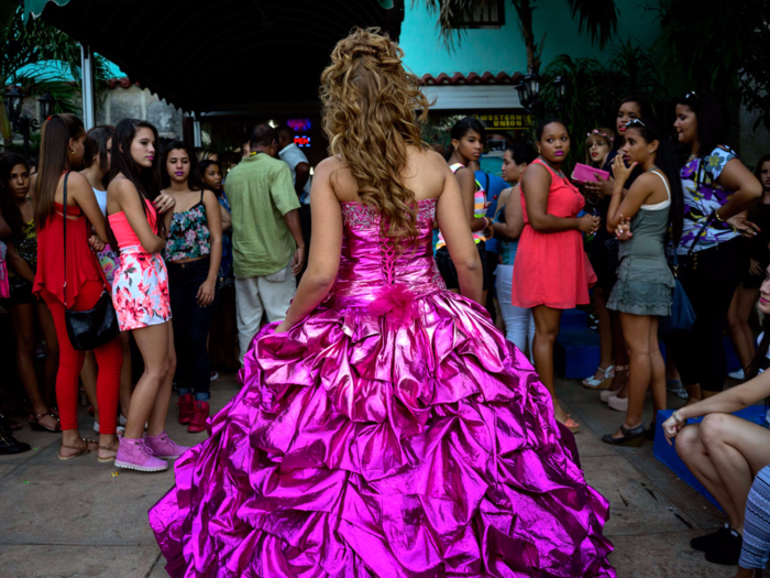 Quinceañera packages typically start at around $150 and come with professional hair and makeup services, Havana backdrops, and several wardrobe changes.