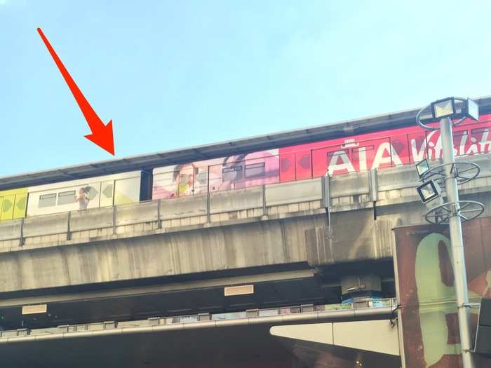 The best thing about the Skytrain is that it goes above the traffic. Below, it