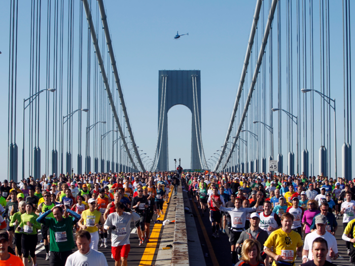 Marathons are even more expensive, ranging from $100 for smaller scale events to $300 for big city marathons. The New York City marathon, a goal of mine, is the most expensive in the world — the entry fee will set you back $216 ($255 if you