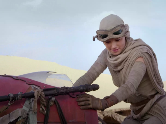 Rey and Finn hijack a snow speeder on Starkiller Base