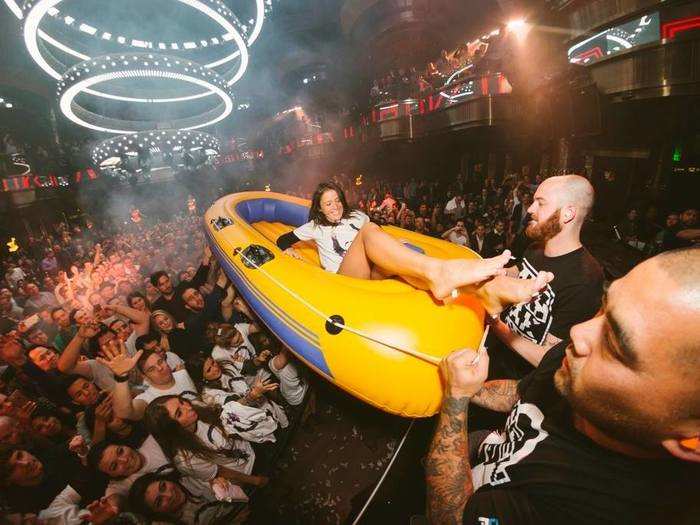 People even crowdsurfed in a blow up boat.