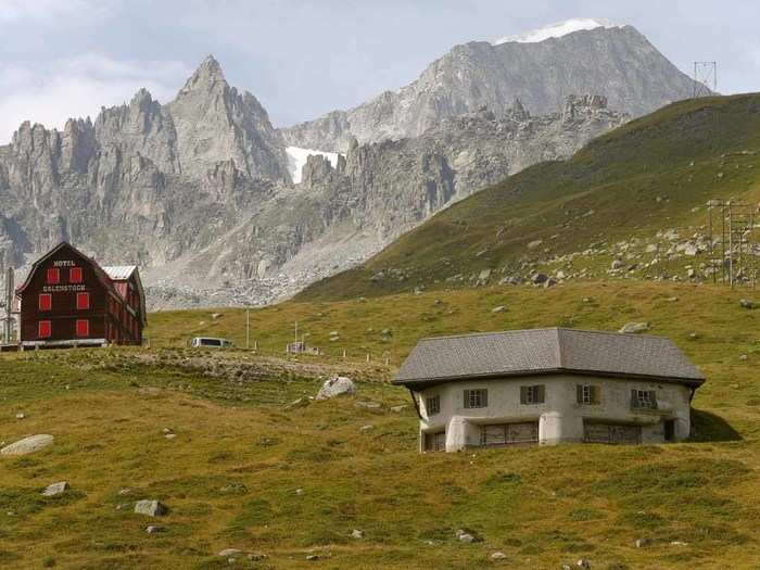 A machine-gun bunker, part of the Fuchsegg fortress, blends into this alpine meadow as an ordinary stable.