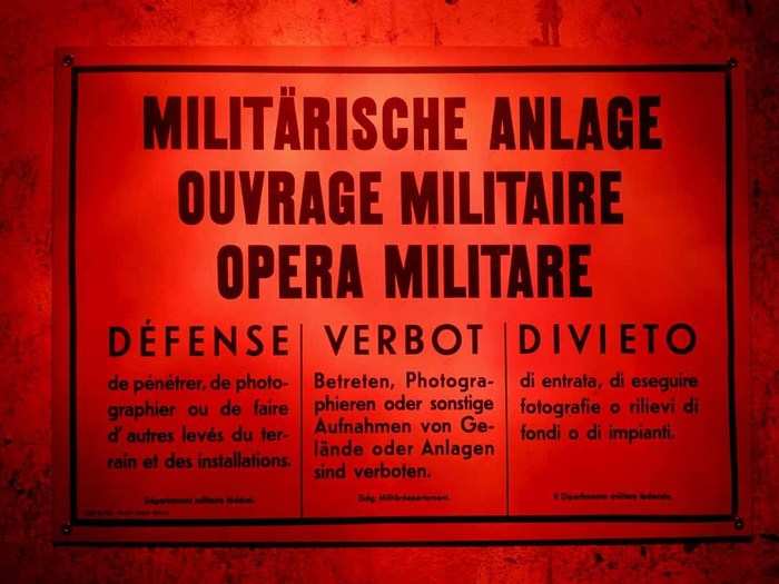 This sign at the Sasso da Pigna fortress reads "Military site — entering and photography forbidden."