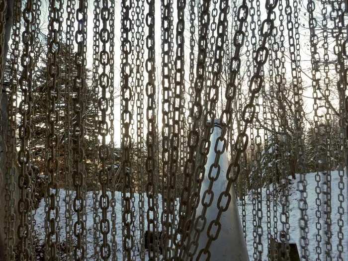 Chains camouflage the bunker at Furggels.