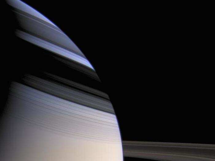 This natural-color image, taken from 621,000 miles away, reveals a mysterious change in Saturn