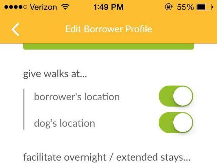 You can set up a series of preferences — the breeds and sizes of dogs you want to hang out with, the kinds of visits you